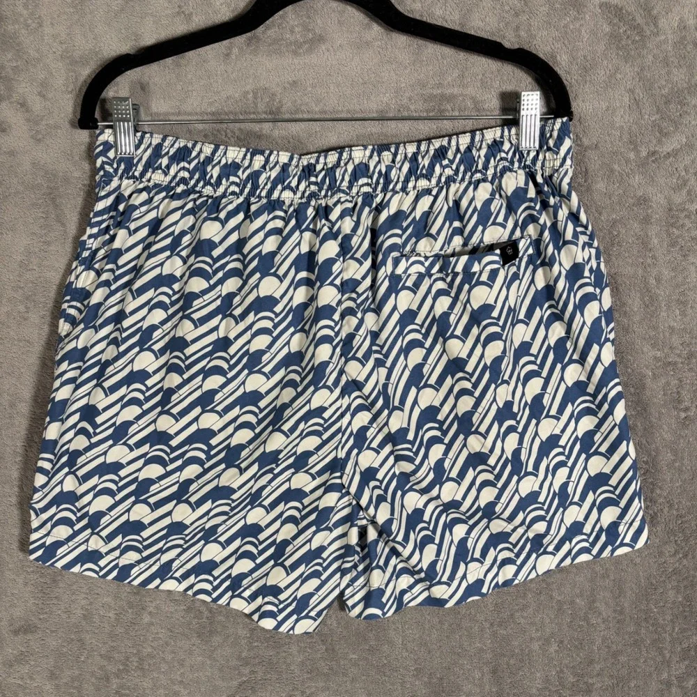 Ted Baker London Salco Geometric Print Swim Shorts Blue White Mens Size 4 L